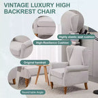 TUYOHW Ensemble Fauteuil d'appoint Moderne et Table Basse en Bois, Fauteuil de Lecture Rembourré avec Dossier Haut, Fauteuil Club pour Salon, Chambre à Coucher