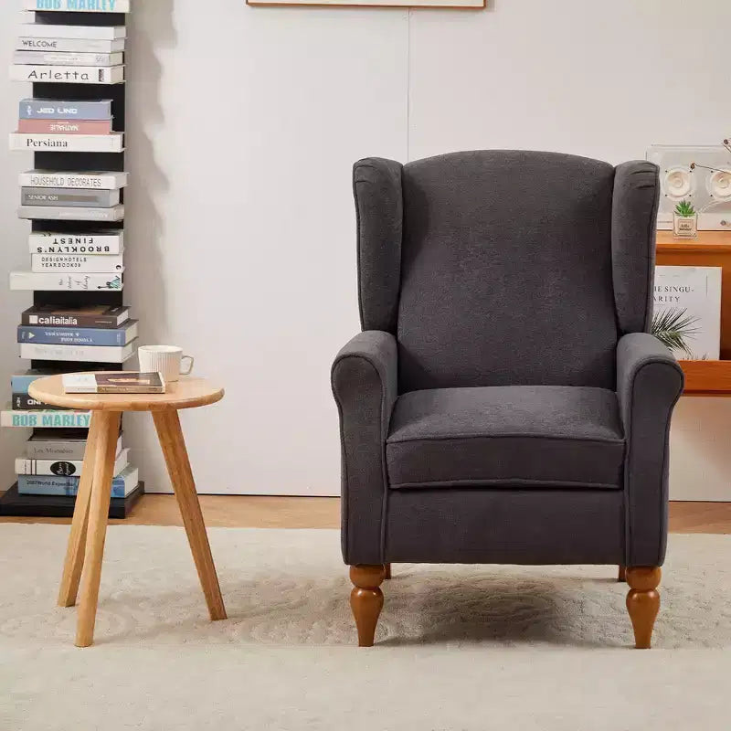 TUYOHW Modern Accent Chair & Wood Coffee Table Set Upholstered Reading Chair with High-Back Armchair Club Chair for Living Room, Bedroom