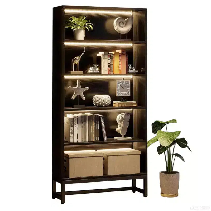 Bookcase, Large Bookshelf Organizer with 5-Tier Storage Shelves