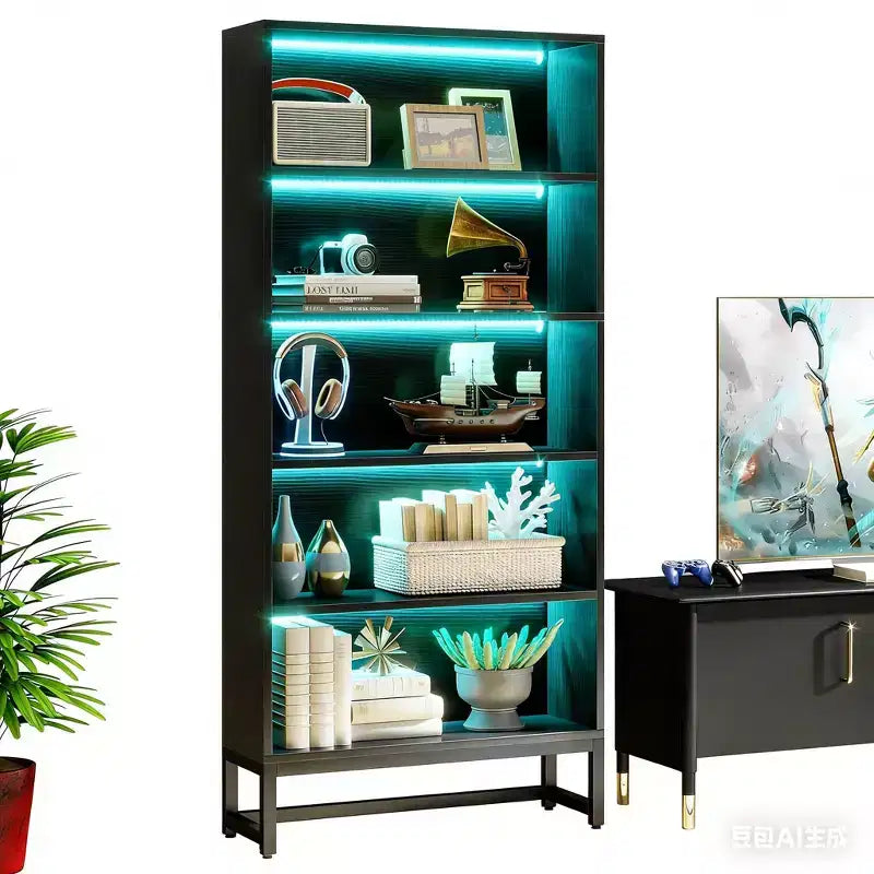 Bibliothèque, Grande étagère de rangement avec 5 niveaux