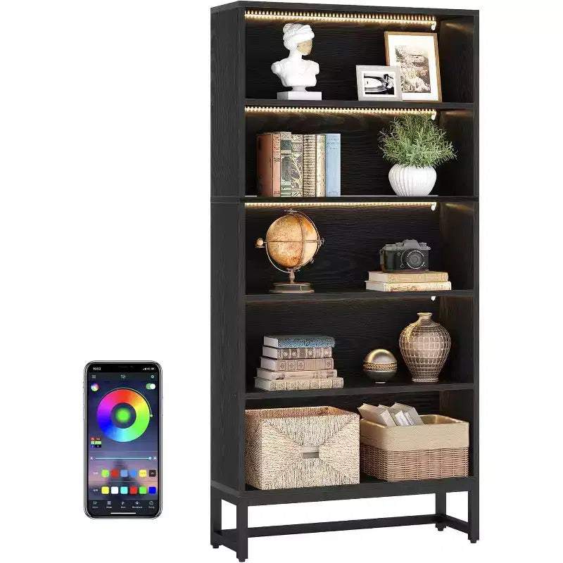 Bibliothèque, Grande étagère de rangement avec 5 niveaux