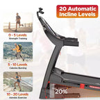 4.5HP Treadmill Clearance  APP Control Treadmill Jogging Machine W/ Bluetooth Speaker