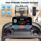 3.75HP 4 in 1 Electric Treadmill Walking Jogging Machine W/ HiFi Bluetooth Speaker, 3-level Incline, 7.5MPH