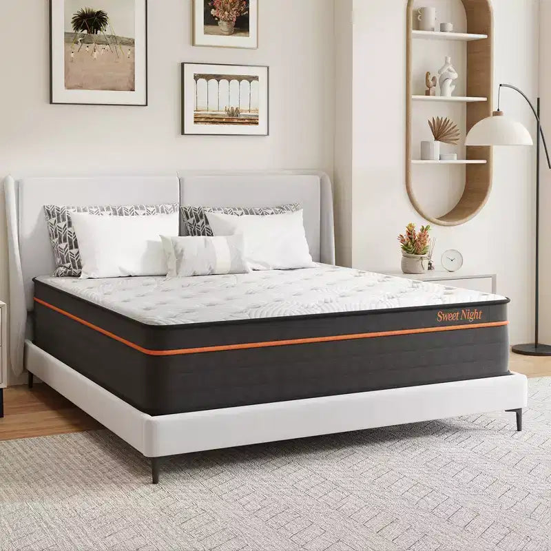 Sweetnight Matelas Hybride en Mousse à Mémoire de Forme 30,5 cm en Boîte, Fermeté Moyenne