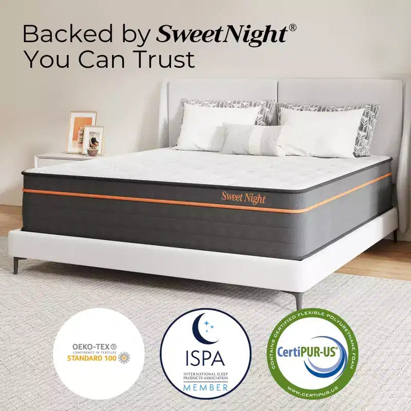 Sweetnight Matelas Hybride en Mousse à Mémoire de Forme 30,5 cm en Boîte, Fermeté Moyenne