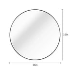 Modern Round Wall Mirror, Black Metal Circle Decorative Mirror for Living Room, Entryway, Bathroom Wall Decor - Panipeachy