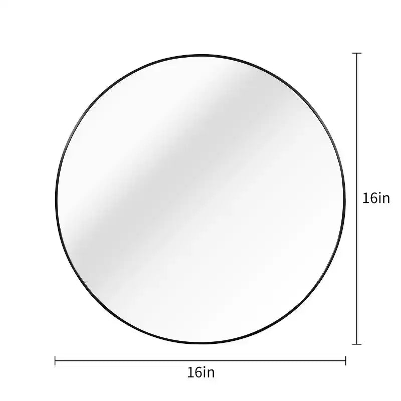 Modern Round Wall Mirror, Black Metal Circle Decorative Mirror for Living Room, Entryway, Bathroom Wall Decor - Panipeachy