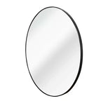 Modern Round Wall Mirror, Black Metal Circle Decorative Mirror for Living Room, Entryway, Bathroom Wall Decor - Panipeachy