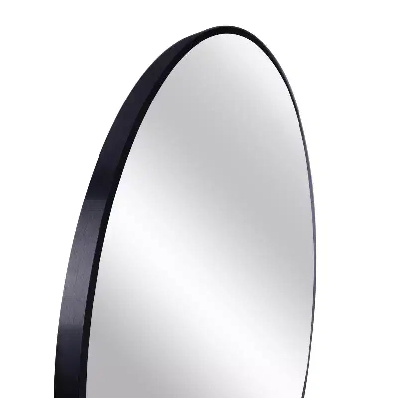 Modern Round Wall Mirror, Black Metal Circle Decorative Mirror for Living Room, Entryway, Bathroom Wall Decor - Panipeachy