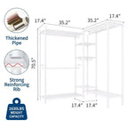 Heavy Duty Clothes Rack,Freestanding Clothes Rack with Shelves& Hanger,Wardrobe Clothes Organizer For Bedroom&Laundry Room,Max Load 500 LBS