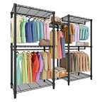 Heavy Duty Clothes Rack,Freestanding Clothes Rack with Shelves& Hanger,Wardrobe Clothes Organizer For Bedroom&Laundry Room,Max Load 500 LBS