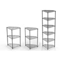 VIYET 72 6-Tier Corner Wire Shelf Rack - Black Chrome Adjustable Metal, NSF Certified 600LBS