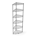 VIYET 72 6-Tier Corner Wire Shelf Rack - Black Chrome Adjustable Metal, NSF Certified 600LBS