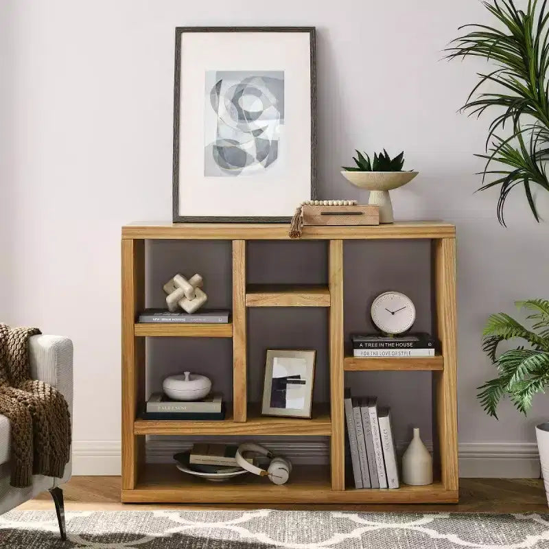 Open Shelf Bookcase, 7-Cube Freestanding Display Storage Cabinet, VC Exclusive, for Entryway, Living Room