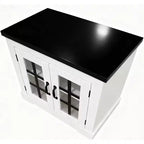 Buffet Cabinet with Storage, Sideboard Buffet with Glass Doors, Built-in Power Outlet, Black Relief Top Plate, for Kitchen, Coffee Bar, Pantry