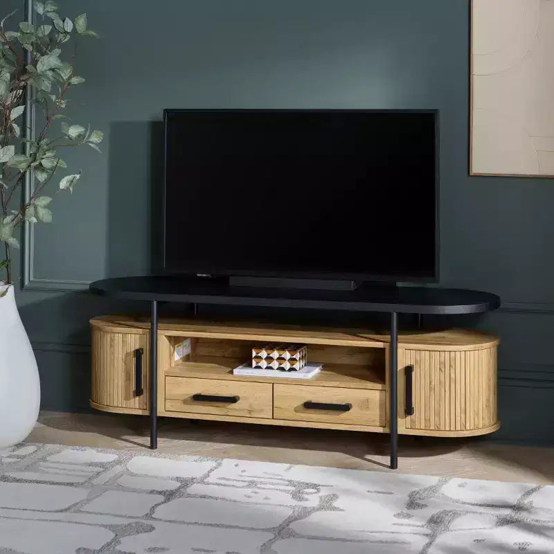 Etka 2 Drawer Tambour Door Media Stand - MED3112 - Safavieh