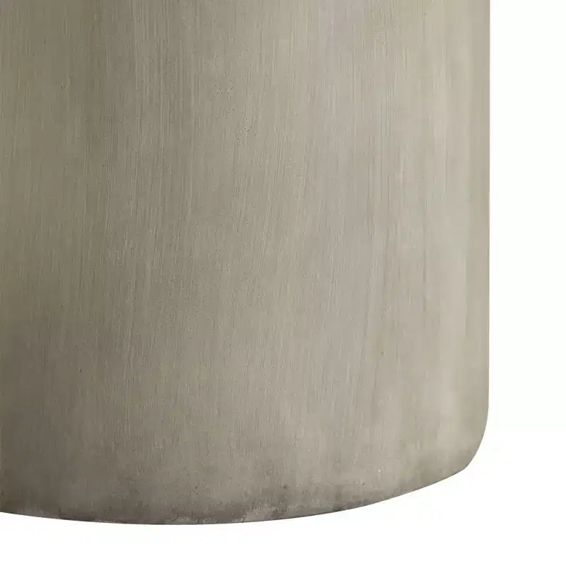 LeisureMod Vintara Round Accent Table - Brushed Stone-Style Fiberstone Side Table