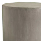 LeisureMod Vintara Round Accent Table - Brushed Stone-Style Fiberstone Side Table