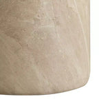 LeisureMod Vintara Round Accent Table - Brushed Stone-Style Fiberstone Side Table