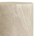 LeisureMod Vintara Round Accent Table - Brushed Stone-Style Fiberstone Side Table