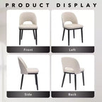 Upholstered Dining Chairs Set of 2, Modern Fabric Kitchen Side Chairs with Thick Cushions and Wood Legs, Comfy Chairs with Curved Backrest