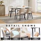 Upholstered Dining Chairs Set of 2, Modern Fabric Kitchen Side Chairs with Thick Cushions and Wood Legs, Comfy Chairs with Curved Backrest