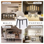 Upholstered Dining Chairs Set of 2, Modern Fabric Kitchen Side Chairs with Thick Cushions and Wood Legs, Comfy Chairs with Curved Backrest