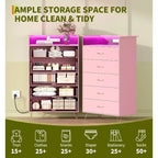 Modern 5-Drawer Tall Dresser for Bedroom, Wood Chest of Drawers with Silent Closing Slides, Water-Resistant White Storage Organizer for Hallway