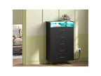 Modern 5-Drawer Tall Dresser for Bedroom, Wood Chest of Drawers with Silent Closing Slides, Water-Resistant White Storage Organizer for Hallway