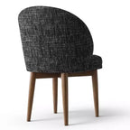 Modern Dining Chairs Set of 4, Upholstered Armless Chairs with Curved Back, Walnut Wood Legs Padded Kitchen Chairs for Dining Room-Panipeachy