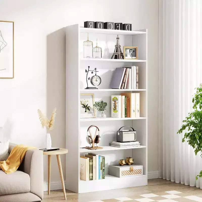 Lantine 6-Tier Tall Bookcase, 71 Inches Bookshelves and Bookcases, Floor Standing 5 Shelf Library Bookcase for Home Office, Living Room, Bedroom