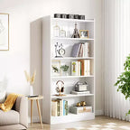 Lantine 6-Tier Tall Bookcase, 71 Inches Bookshelves and Bookcases, Floor Standing 5 Shelf Library Bookcase for Home Office, Living Room, Bedroom