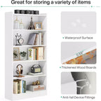 Lantine 6-Tier Tall Bookcase, 71 Inches Bookshelves and Bookcases, Floor Standing 5 Shelf Library Bookcase for Home Office, Living Room, Bedroom