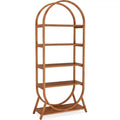 Lantine 70.8-Inch 5-Tier Open Bookshelf, Tall Arched Bookcase, Modern Brown Storage Shelves for Office, Bedroom, Living Room, Easy Assembly