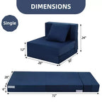 COZONY Folding Sofa Bed, Foldable Couch Bed with Pillow, Convertible Sleeper Mattress, Futon Floor Couch with Memory Foam Washable Cover, Single Size
