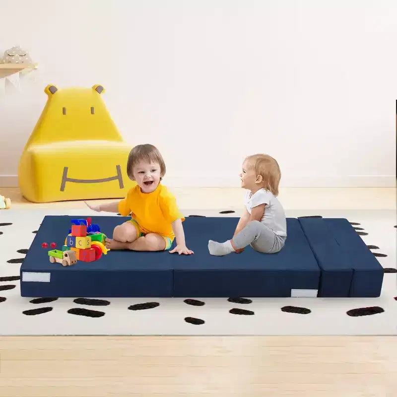 COZONY Folding Sofa Bed, Foldable Couch Bed with Pillow, Convertible Sleeper Mattress, Futon Floor Couch with Memory Foam Washable Cover, Single Size