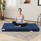 COZONY Folding Sofa Bed, Foldable Couch Bed with Pillow, Convertible Sleeper Mattress, Futon Floor Couch with Memory Foam Washable Cover, Single Size