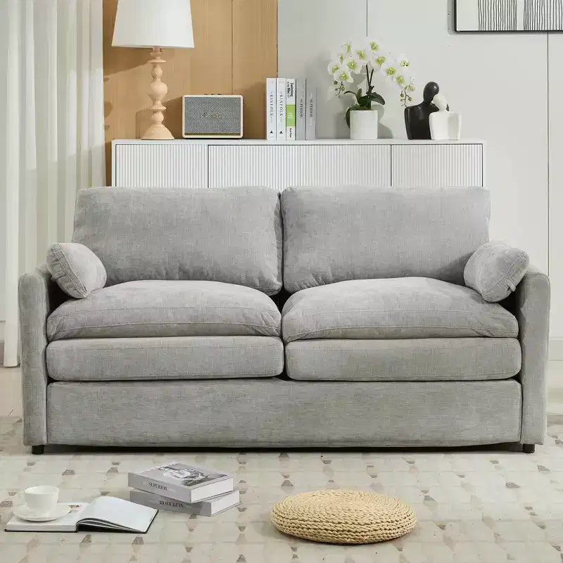 MAYEERTY 68.1 Canapé Causeuse Rembourré Confortable Canapé Nuage Oversize Canapé Double Coussin pour Salon Gris Clair
