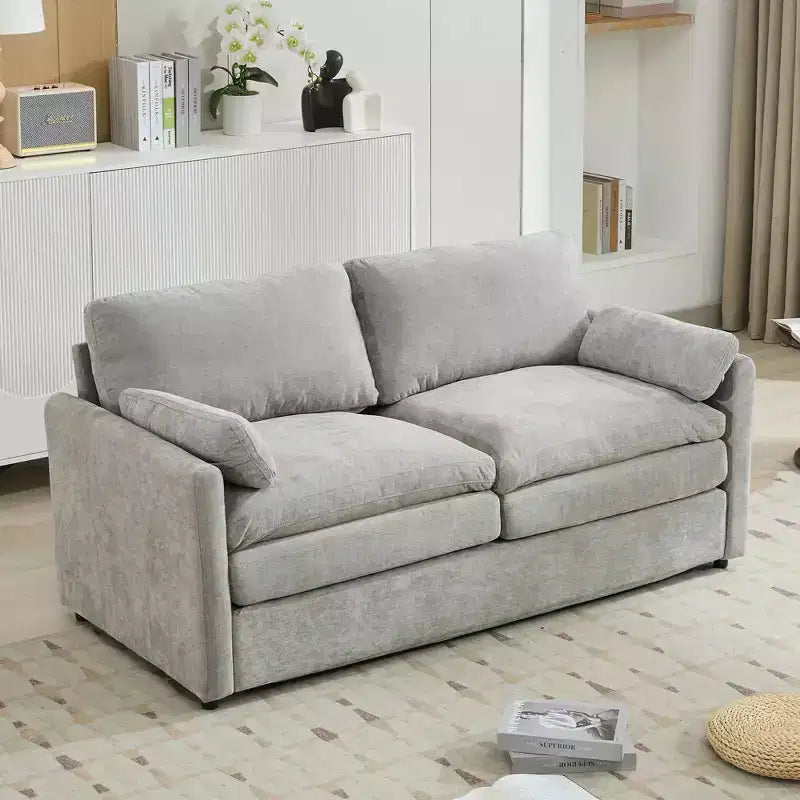 MAYEERTY 68.1 Canapé Causeuse Rembourré Confortable Canapé Nuage Oversize Canapé Double Coussin pour Salon Gris Clair