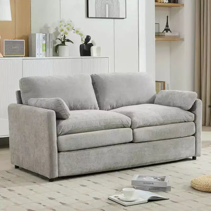 MAYEERTY 68.1 Canapé Causeuse Rembourré Confortable Canapé Nuage Oversize Canapé Double Coussin pour Salon Gris Clair
