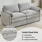 MAYEERTY 68.1 Canapé Causeuse Rembourré Confortable Canapé Nuage Oversize Canapé Double Coussin pour Salon Gris Clair