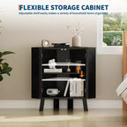 Industrial style corner storage cabinet - three layers, adjustable shelves, compact standalone furniture, suitable for living room and bedroom