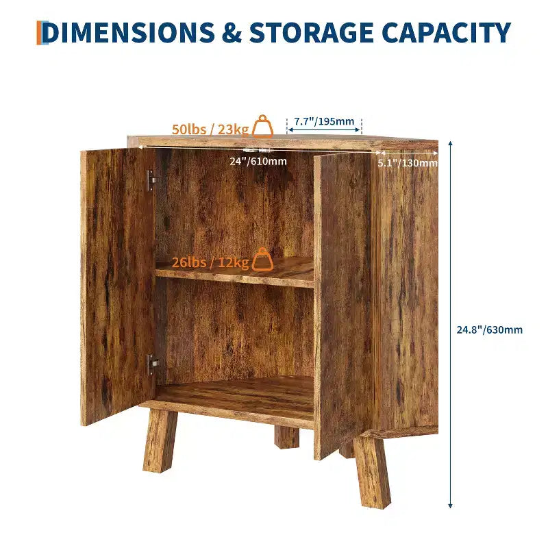 Industrial style corner storage cabinet - three layers, adjustable shelves, compact standalone furniture, suitable for living room and bedroom