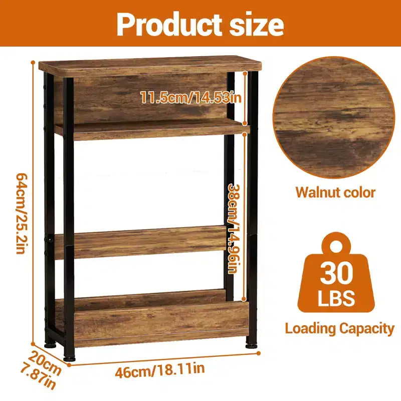 Narrow Side Table with Storage Shelf