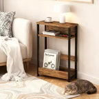 Narrow Side Table with Storage Shelf