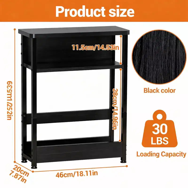 Narrow Side Table with Storage Shelf