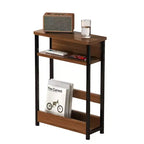 Narrow Side Table with Storage Shelf