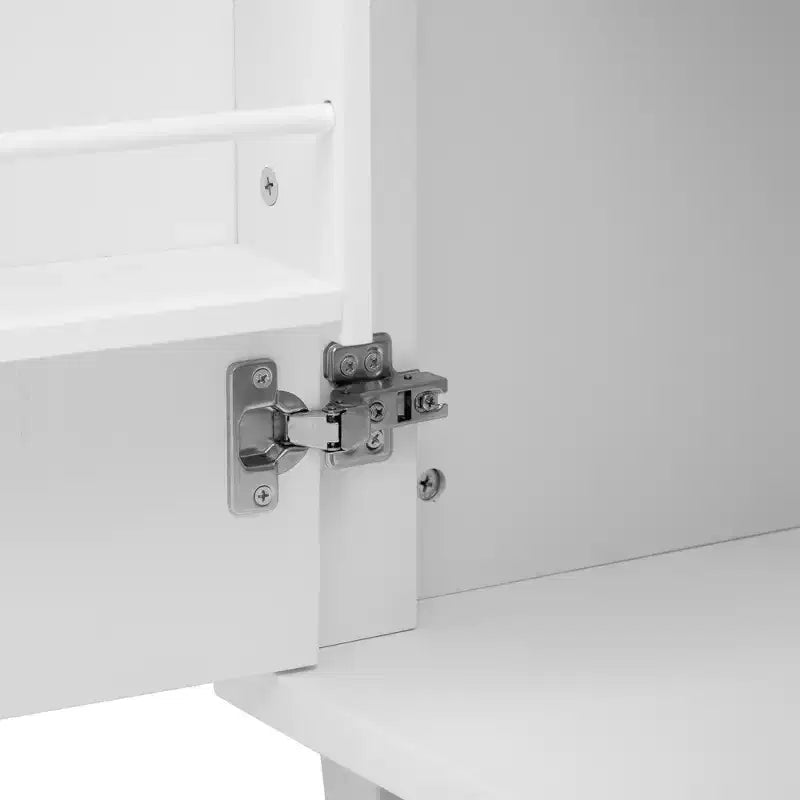 JVNOXK 51-inch Recessed Farmhouse-Style Kitchen Island with Folding Table Top Towel Rack and Rolling Cart, Suitable for Kitchens, White Ash Wood