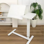 NAYSAYE Overbed Bedside Desk Table End Table Mobile Rolling Laptop Stand Height Adjustable Tray Table for Bed Sofa, White, 31.5*15.7*40