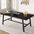 Black 71 Large Dining Table, Wood Top with Sturdy Metal Frame, Dining Table, Table for People 6-8 Kitchen Dining Room Home Gatherings